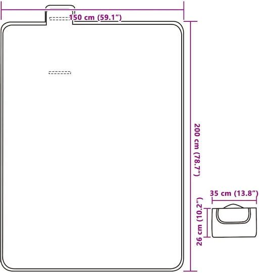 vidaXL Κουβέρτα Πικ Νικ 150x150cm