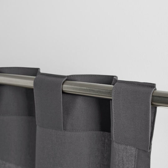 La Redoute Interieurs Κουρτίνα με Τούνελ Γκρι 135x260εκ.