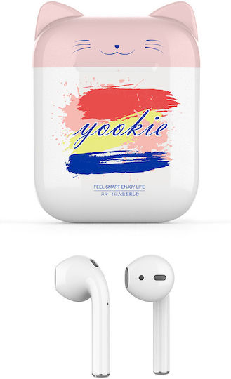 Yookie YKS19 Earbud Bluetooth Handsfree Earphones with Charging Case White