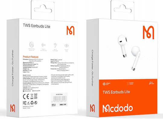 Mcdodo HP-2780 Earbud Bluetooth Handsfree Ακουστικά με Θήκη Φόρτισης Ροζ
