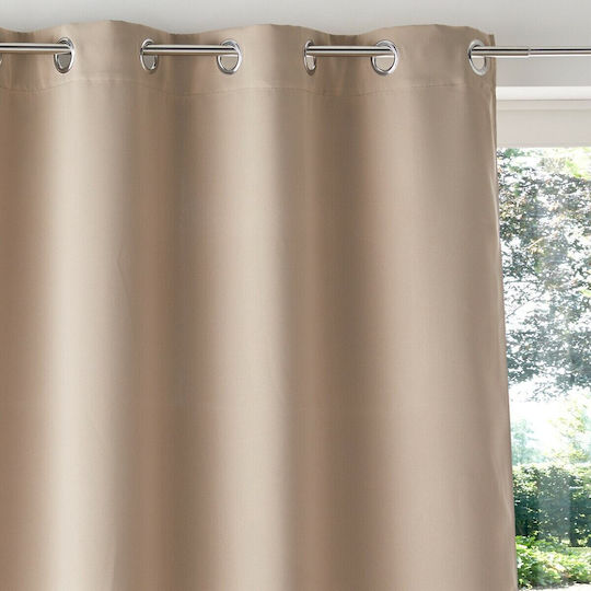 La Redoute Interieurs Κουρτίνα Συσκότισης με Τρουκς Μπεζ 140x250εκ.
