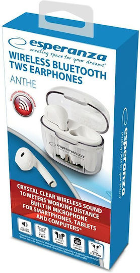 Esperanza EH237W In ear Bluetooth хендсфри Слушалки с Кутийка за Зареждане Черен