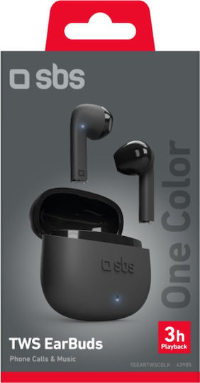 SBS One Color In-ear Bluetooth Handsfree Ακουστικά με Θήκη Φόρτισης Μαύρα