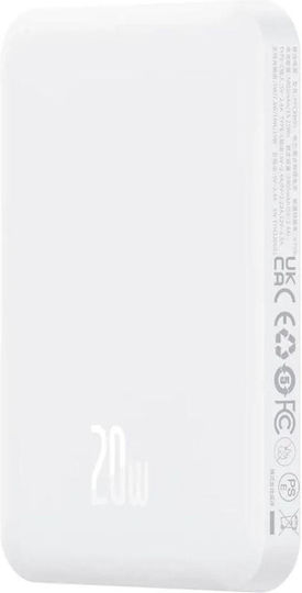 Baseus Mini Power Bank 5000mAh 20W με Θύρα USB-C Λευκό