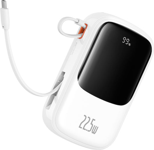 Baseus Qpow Pro+ Power Bank 20000mAh 22.5W με Θύρα USB-A και Θύρα USB-C Power Delivery / Quick Charge 3.0 Λευκό