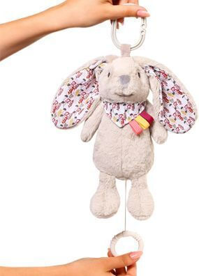 Babyono Κρεμαστό Παιχνίδι Κούνιας και Αυτοκινήτου με Μουσική Rabbit Milly για Νεογέννητα