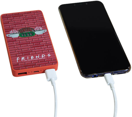 Lazerbuilt Friends Central Perk Power Bank 6000mAh με 2 Θύρες USB-A Ροζ