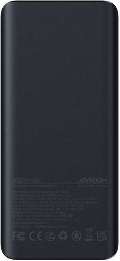 Joyroom JR-PBF03 Power Bank 30000mAh 30W with 2 USB-A Ports and USB-C Port Quick Charge 3.0 Black