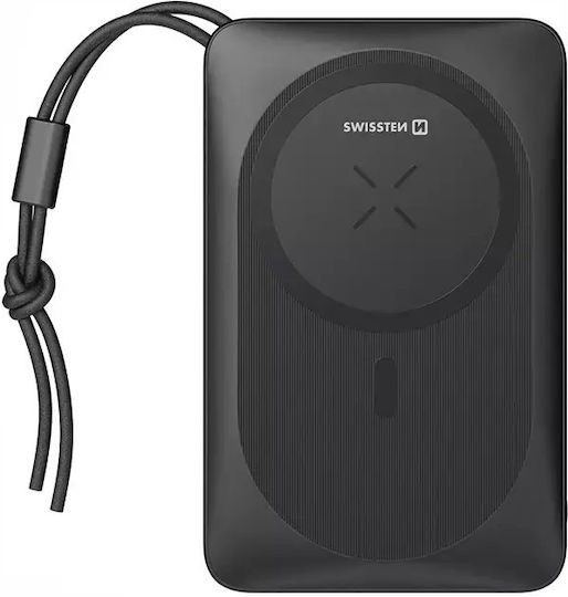 Swissten MagSafe Power Bank 10000mAh 20W με Θύρα USB-A και 2 Θύρες USB-C Power Delivery Μαύρο