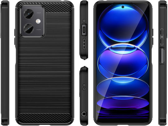 Hurtel Carbon Back Cover Σιλικόνης Μαύρο (Poco X5)