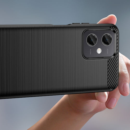 Hurtel Carbon Back Cover Σιλικόνης Μαύρο (Poco X5)