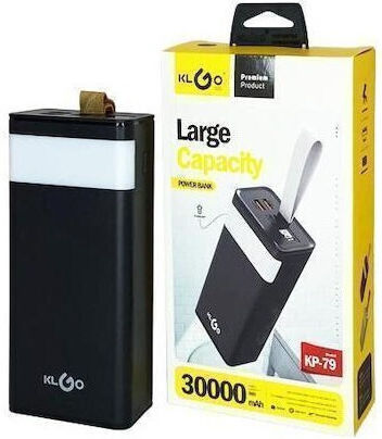 KLGO KP-79 Power Bank 30000mAh με 2 Θύρες USB-A Λευκό