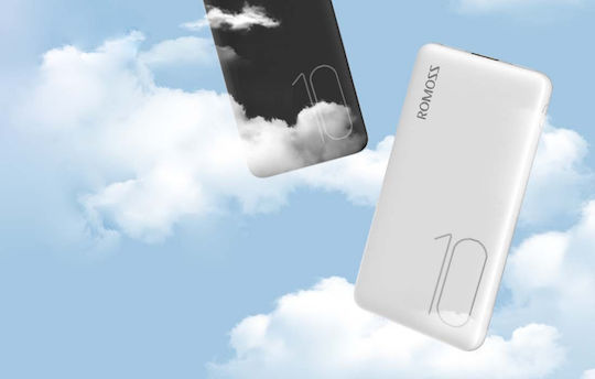 Romoss PSP10 Power Bank 10000mAh με 2 Θύρες USB-A Λευκό