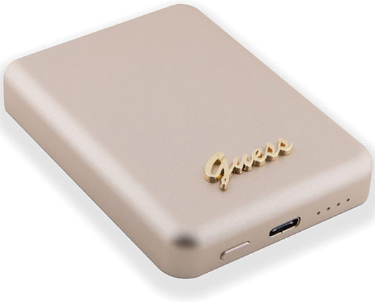 Guess Metal Script Logo MagSafe Power Bank 3000mAh 5W Χρυσό