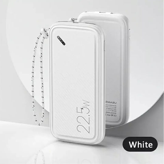 Usams CD151 Power Bank 10000mAh 22.5W με 3 Θύρες USB-A Quick Charge 3.0 Λευκό