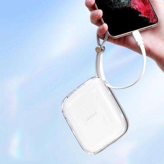 Joyroom Jelly Series JR-L004 Power Bank 10000mAh 12W με Θύρα USB-A και Θύρα USB-C Λευκό