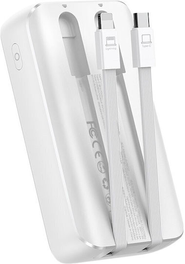 Joyroom Power Bank 10000mAh 30W με Θύρα USB-A και Θύρα USB-C Λευκό