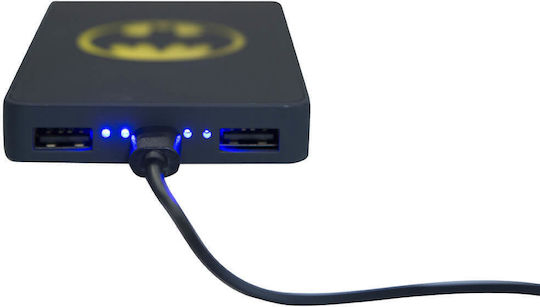 Lazerbuilt DC Batman Power Bank 6000mAh με 2 Θύρες USB-A Μαύρο