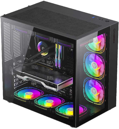 GameMax Infinity Gaming Midi Tower Κουτί Υπολογιστή με Πλαϊνό Παράθυρο Μαύρο