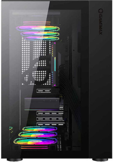 GameMax Infinity Gaming Midi Tower Κουτί Υπολογιστή με Πλαϊνό Παράθυρο Μαύρο