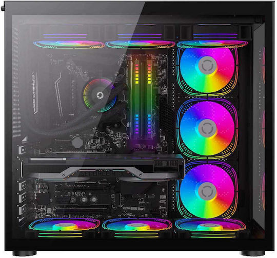 GameMax Infinity Gaming Midi Tower Κουτί Υπολογιστή με Πλαϊνό Παράθυρο Μαύρο