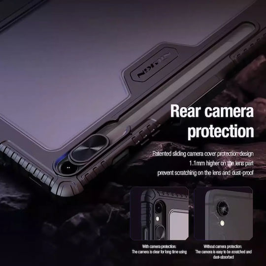 Nillkin Bumper Pro Flip Cover Protectoare Din Piele Neagră Galaxy Tab S9