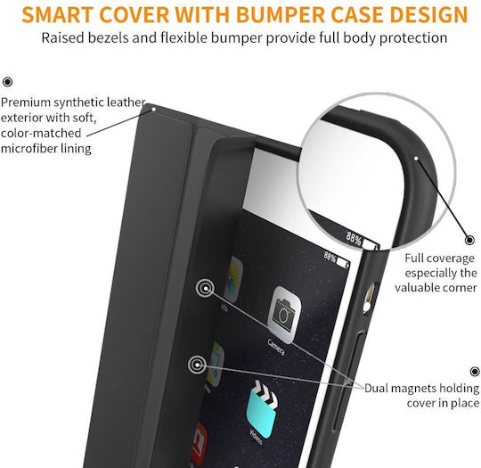Tech-Protect Smartcase Flip Cover Μαύρη (iPad Air 2013 9,7")