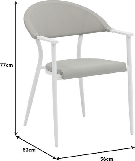 Kloton Pino 3-Teile Speisesaal Für Kleinen Außenraum Weiß