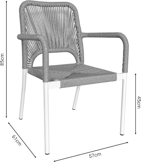Kloton Norture 3-Teile Weißes Garten- und Outdoor-Möbelset Für kleinen Balkon