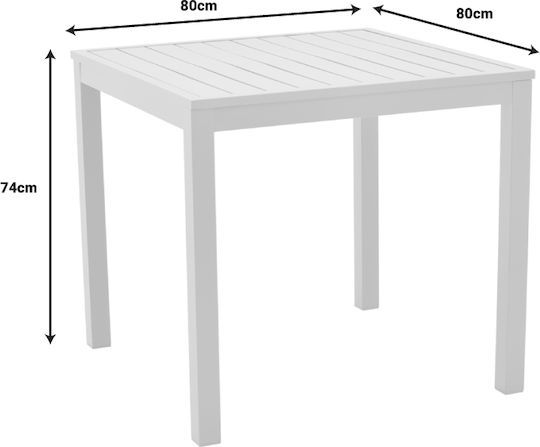 Kliton Outdoor Dining Room Set Raven 5 Pieces White