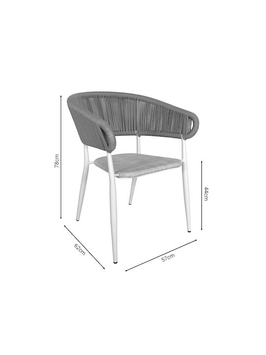 Kliton Dining Room Set for Small Outdoor Spaces Raven 3 Pieces White