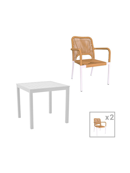 Kliton Norture Dining Room Set for Small Outdoor Spaces 3 Pieces White