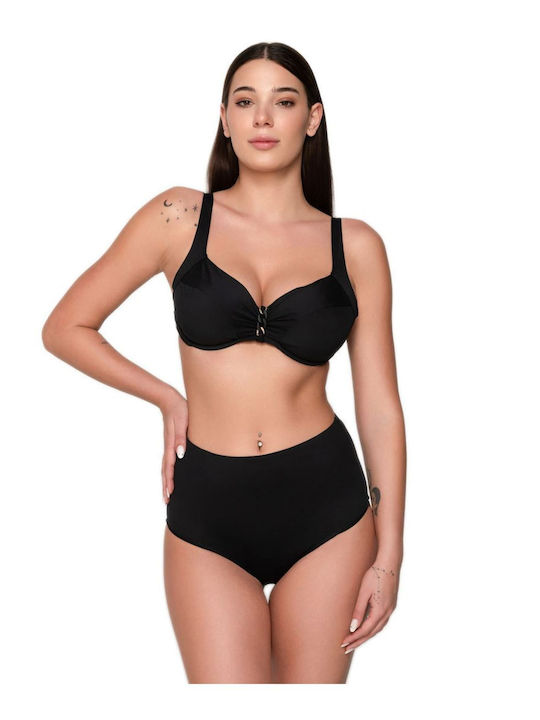 Luna Bikini Slip Hohe Taille BLACK