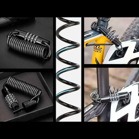 Rockbros T609 Bicycle Cable Lock with Combination Black