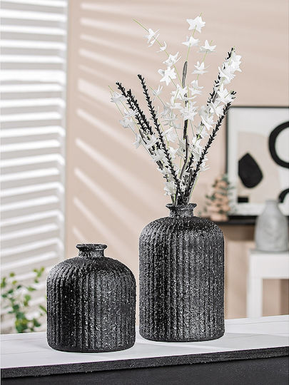 ArteLibre Decorative Vase Black 15x15x23cm