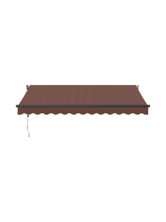 vidaXL Terrace Wall Tent with LED Light and Wind Sensor Brown 3.5x2.5cm