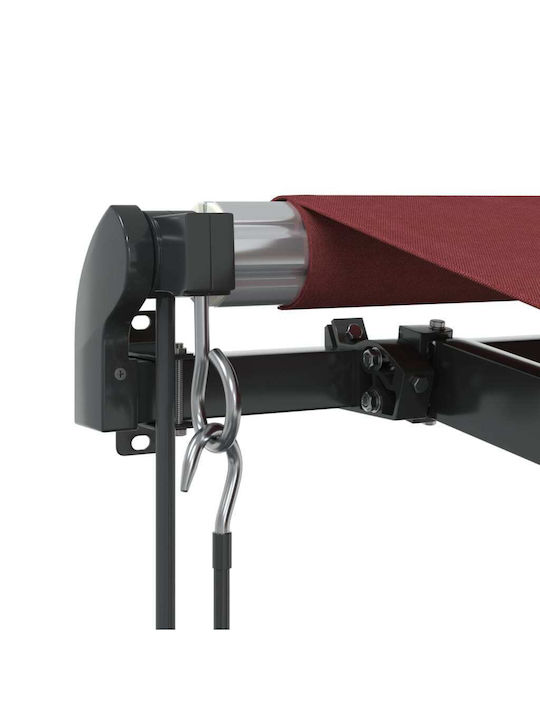 vidaXL Cort Terasă cu LED & Senzor de vânt Burgundy x2.5m