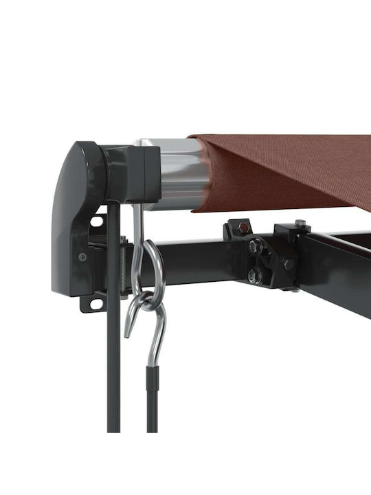 vidaXL Terrace Wall Tent with LED Light and Wind Sensor Brown 3.5x2.5cm