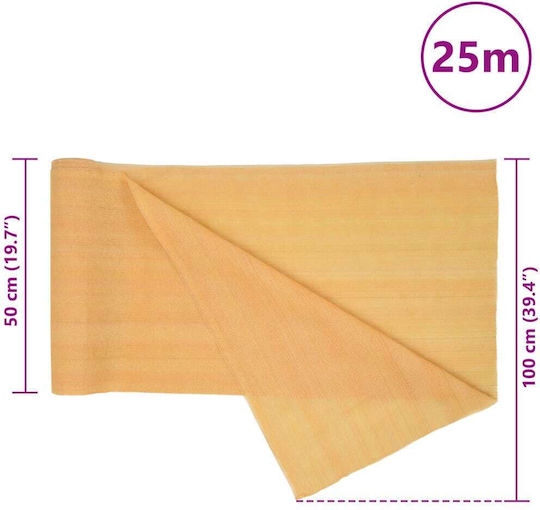 vidaXL Сенчеста преграда Жълт на Ролка 1x25m 150гр/кв.м
