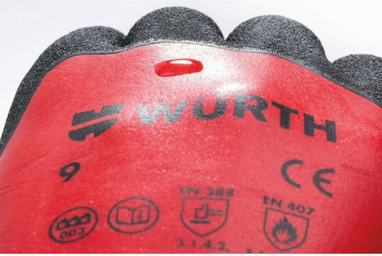Wurth Multifit Dry Γάντια Εργασίας Κόκκινα Latex