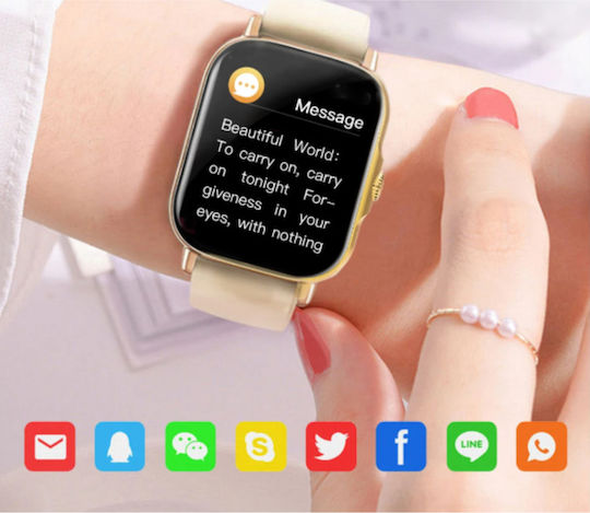 BeFIT Smartwatch με Παλμογράφο (Μπεζ)