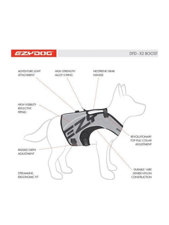 EZYDOG Life Jacket Σωσίβιο σκύλου DFD X2 Boost Κόκκινο 2XS (L:25-30cm) (G:41-45cm)