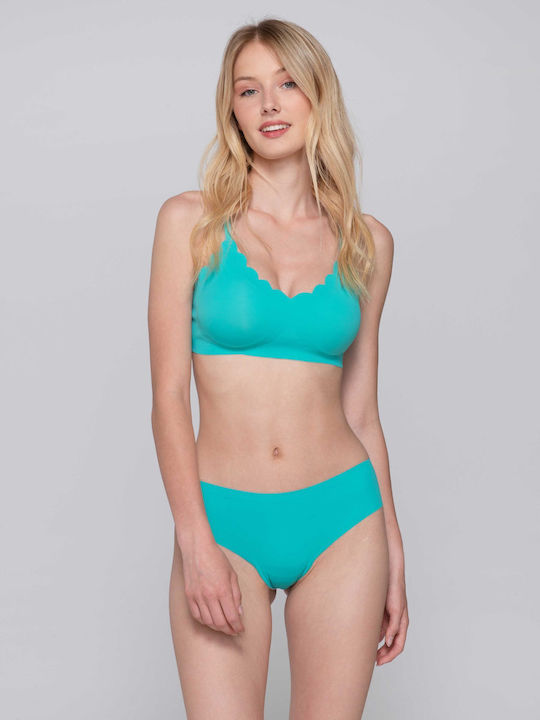 Luna Baumwolle Hochtailliert Damen Boxer Nahtlos green