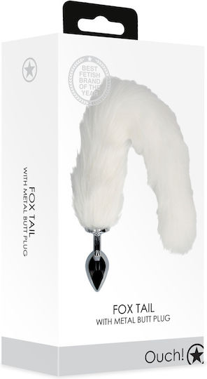 Shots Fox Tail Πρωκτική Σφήνα Medium Λευκή