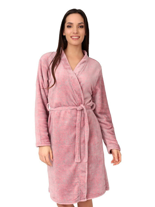 Lydia Creations Winter Women's Fleece Robe Apple Green 23588-1