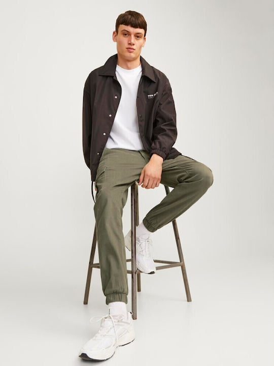Trousers Cargo Elastic in Slim Fit Dusty Olive