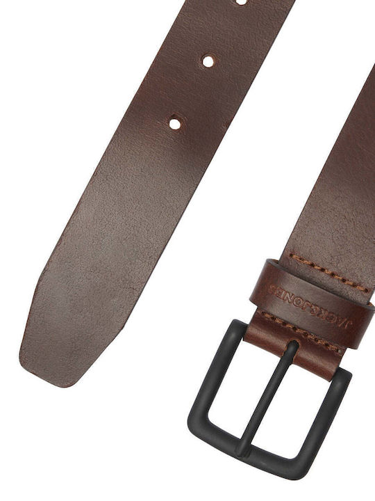 Men's Belt Leather Brown Stone