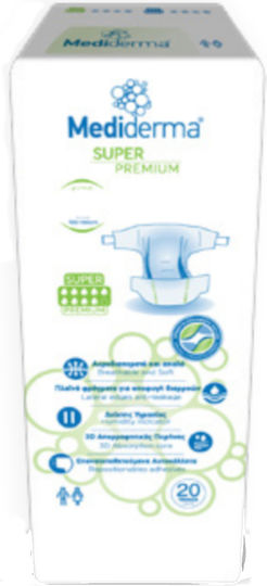 Mediderma Super Medium Incontinence Diaper with Adhesive 20pcs