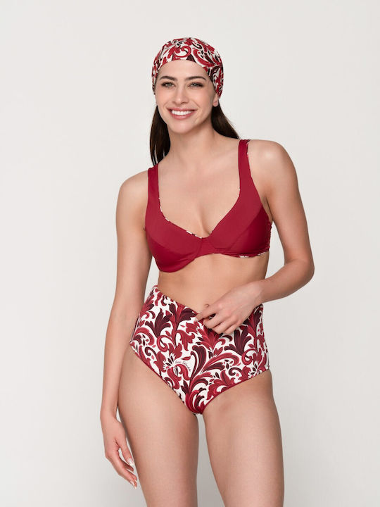 Nerida High-Waisted Red Bikini Bottom Women's Luna Splendida 60461