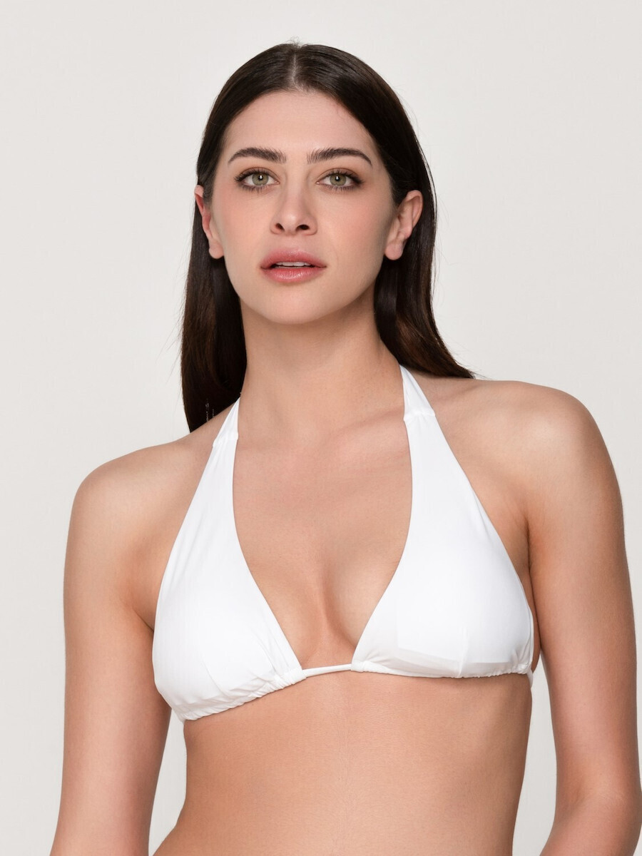 Blue Sense White Triangle Bikini Top for Women Luna Splendida
